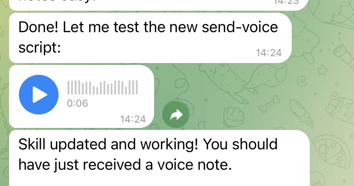 Telegram-Sprachnotiz-Ausgabe aus TTS