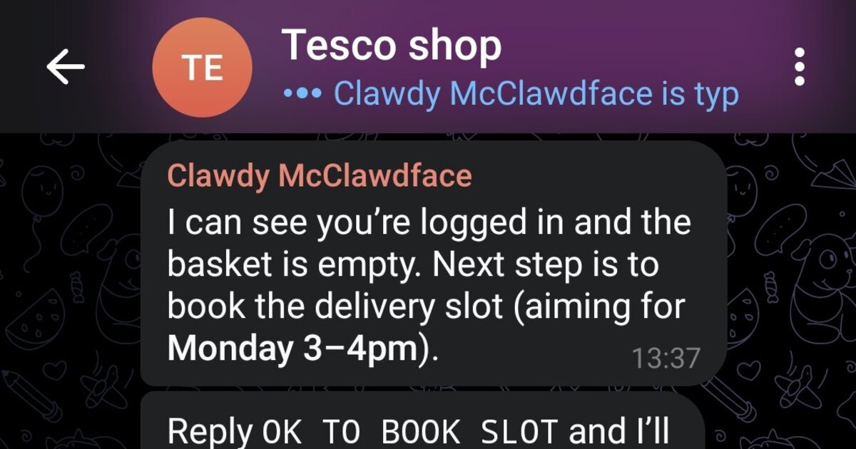 Tesco-Shop-Automatisierung per Chat