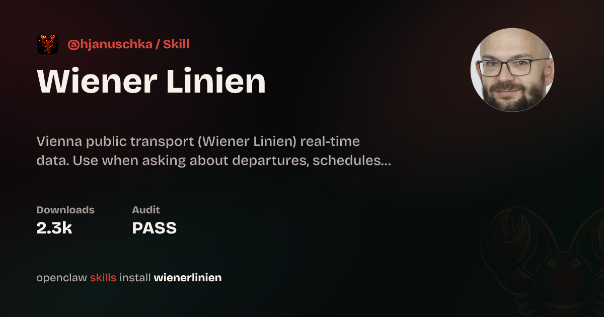 Wiener-Linien-Skill auf ClawHub